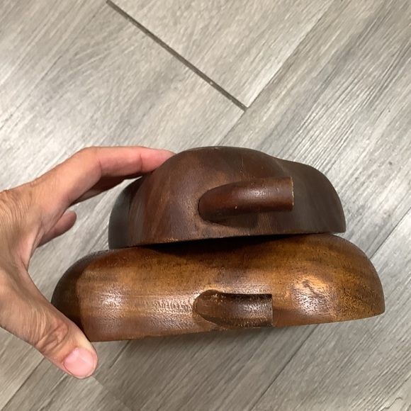 Apple & Pear Shaped Wood Carved Serving Snack Bowls by Macy’s The Cellar - Picture 8 of 9